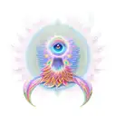 A psychedelic rock-inspired phoenix rising from the ashes in a Moebius-inspired landscape tattoo design idea