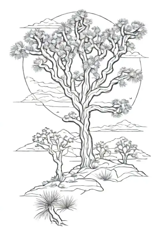 joshua tree landscape tattoo tattoo design idea