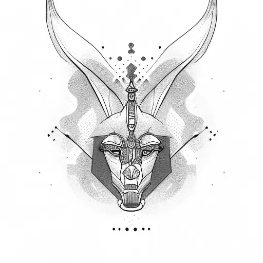 Anubis head tattoo design idea