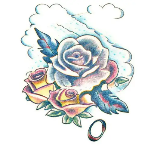 Amore e psiche tattoo design idea