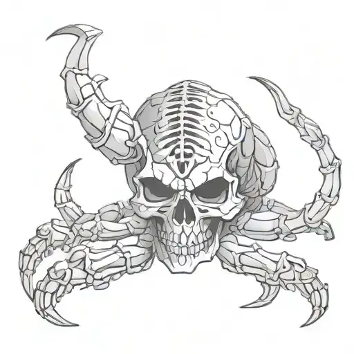 skull scorpion tattoo design idea