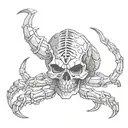 skull scorpion tattoo design idea