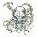 scorpion skull tattoo design idea