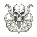 scorpion skull tattoo design idea