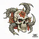 skull scorpion tattoo design idea