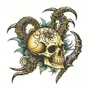 skull scorpion tattoo design idea