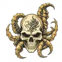 skull scorpion tattoo design idea