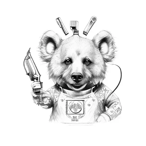 teddy chef tatoo on hands tattoo design idea