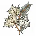 fall leaves intertwined tattoo design idea