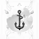 old boat anchor with chains wrapped around being held up by balloons  tattoo design idea