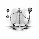 old boat anchor with chains wrapped around being held up by balloons  tattoo design idea