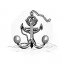 old boat anchor with chains wrapped around being held up by balloons  tattoo design idea