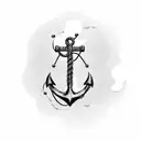 anchor with chains being lifted up by balloons  tattoo design idea