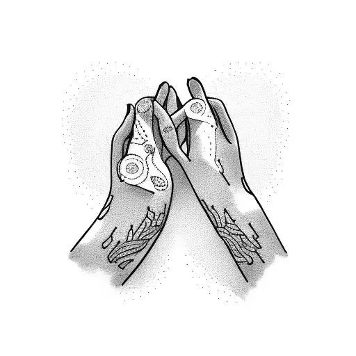 holding hands relationship  tattoo design idea