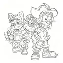 90s cartoon characters tattoo design idea