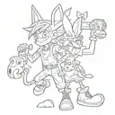 90s cartoon characters tattoo design idea