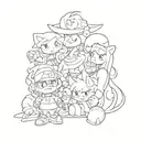 90s cartoon characters tattoo design idea