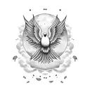 Crow  clouds Moon  tattoo design idea