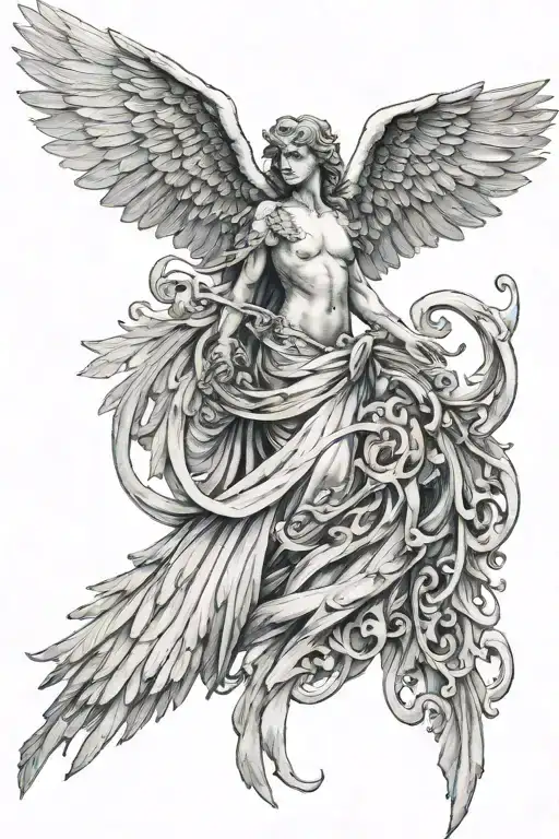 angel devil wing tattoo design idea