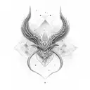 TWO MIRROR parts showing opposit tendancy like musculine and feminine tattoo design idea