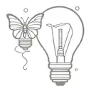 light bulb and butterfly tattoo design idea