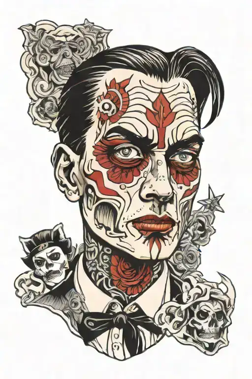 Levi ackerman face only tattoo design idea