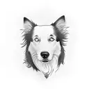 perro border collie tattoo design idea