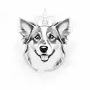perro border collie tattoo design idea