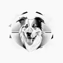 perro border collie tattoo design idea