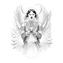 angels doing circle dance tattoo design idea