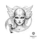 angels doing circle dance tattoo design idea