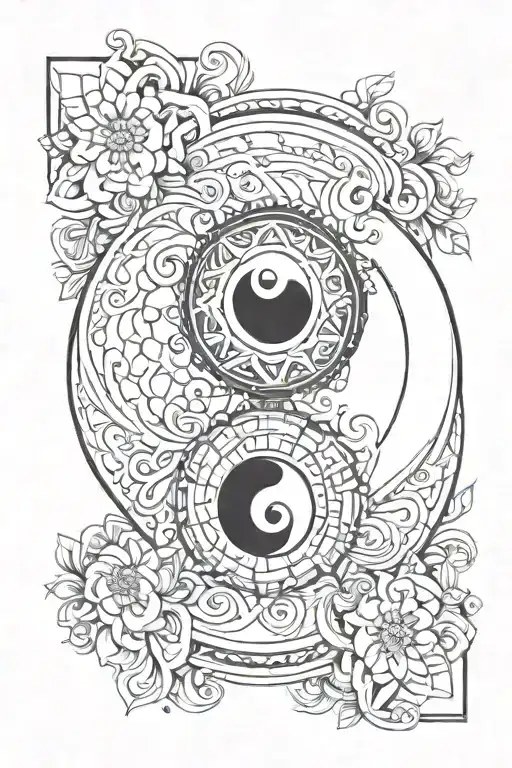 Yin Yang Mandala Design Inspired tattoo design idea