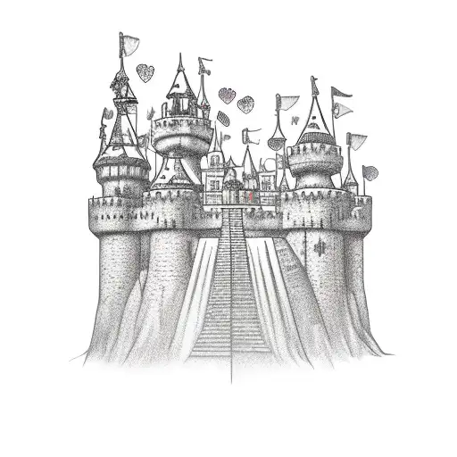 fruit y2k Castle goth tattoo design idea