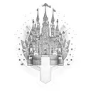 fruit y2k Castle goth tattoo design idea