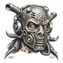 hooligans mask humans tattoo design idea