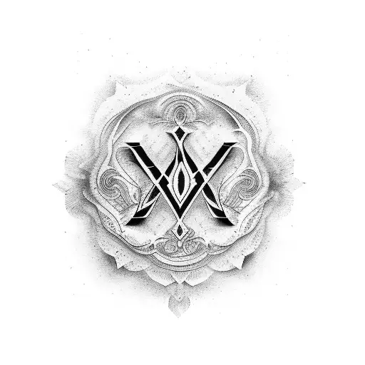 Caligraphy lettering "LLL" tattoo design idea