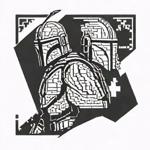 A Mandalorian themed binary code design representing the client's programming skills tattoo design idea