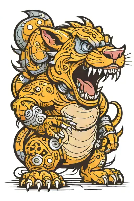 aggressive animal tattoo design idea