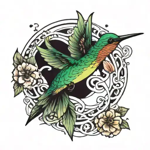 hummingbird infinity symbol tattoo design idea