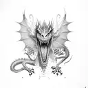 Dragon with trex tattoo design idea