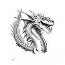 Dragon with trex tattoo design idea