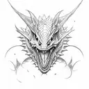 Dragon with trex tattoo design idea