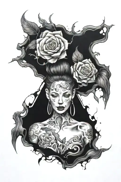 Blackout tattoo design idea
