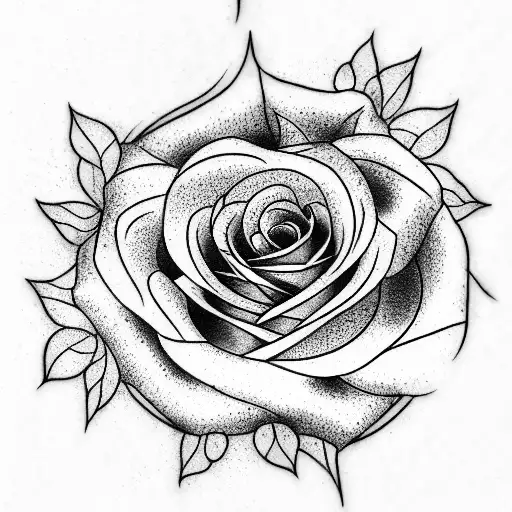 Blackwork "Rose" Tattoo Idea - BlackInk AI