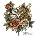 p beloved m joined together tattoo design idea