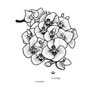 yellow orchids on a black background tattoo design idea