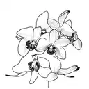 yellow orchids on a black background tattoo design idea