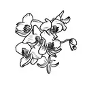 yellow orchids on a black background tattoo design idea