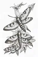 hummingbird moth emerging tattoo design idea