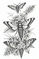 hummingbird moth emerging tattoo design idea